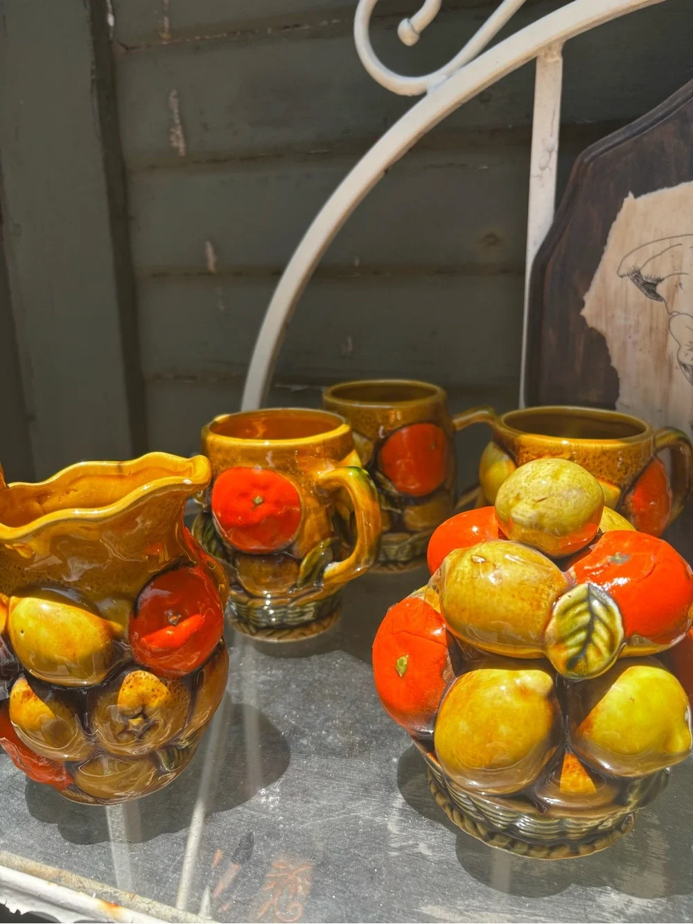 Vintage 1960s Japan, Fruit basket tea set.